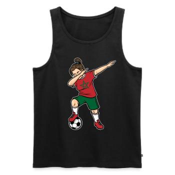 Dabbing Footballeuse Filles Maroc Football - Débardeur bio Premium Homme - noir - Devant - Michal (187cm)