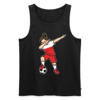 Dabbing Footballeuse Filles Pologne Football - Débardeur bio Premium Homme - noir - Devant - Michal (187cm)