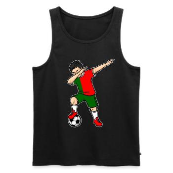 Dabbing Football Player Young Portugal Football - Men's Premium Organic Tank Top - black - Front - Michal (187cm)