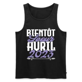 Annonce grossesse. bientôt Sœur Avril 2023.soeur - Débardeur bio Premium Homme - noir - Devant - Michal (187cm)