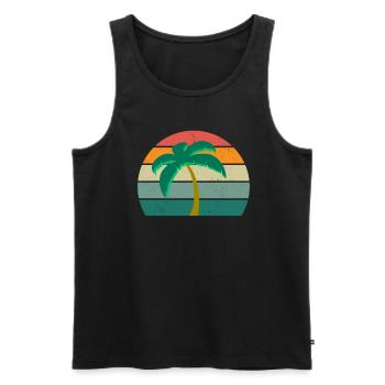 Vacances de sable vacances de vacancier - Débardeur bio Premium Homme - noir - Devant - AI Model Male 178 light (178cm)