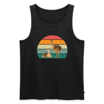 strauße laufvögel laufvogel vogel strauß afrika - Männer Premium Bio Tank Top - Schwarz - Vorne - AI Model Male 178 light (178cm)