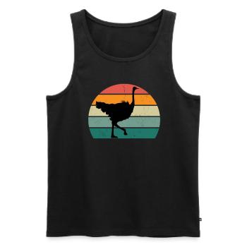 strauße laufvögel laufvogel vogel strauß afrika - Männer Premium Bio Tank Top - Schwarz - Vorne - AI Model Male 178 light (178cm)
