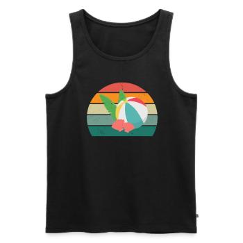 sand urlaub urlauber urlauberin ferien holiday - Männer Premium Bio Tank Top - Schwarz - Vorne - Michal (187cm)