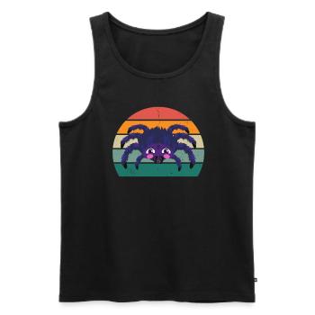 Spiders spider web arachnid legs 8 spider web - Men's Premium Organic Tank Top - black - Front - AI Model Male 178 light (178cm)