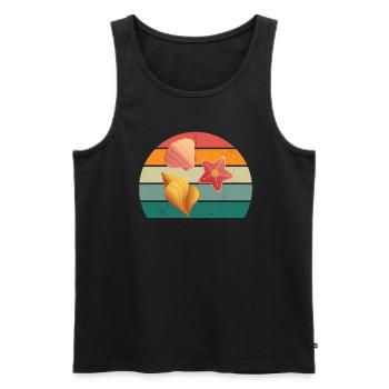 sand urlaub urlauber urlauberin ferien holiday - Männer Premium Bio Tank Top - Schwarz - Vorne - Michal (187cm)