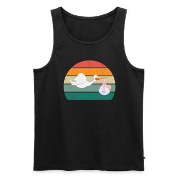 Störche Störchin Baby Kinder Kind Schnabel Storch - Männer Premium Bio Tank Top - Schwarz - Vorne - AI Model Male 178 light (178cm)