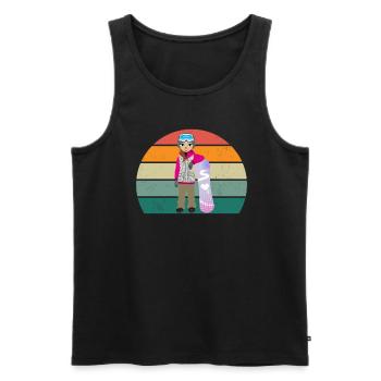 Snowboard Snowboarder Snowboarder Slope Snow - Men's Premium Organic Tank Top - black - Front - Michal (187cm)
