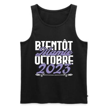 Annonce grossesse. bientôt Mamie Octobre 2023. - Débardeur bio Premium Homme - noir - Devant - Michal (187cm)