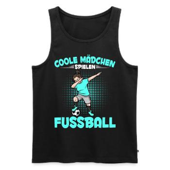 Dabbing Fußballspieler Mädchen Fußballer - Männer Premium Bio Tank Top - Schwarz - Vorne - Michal (187cm)