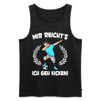 Mädchen Fußballspieler Mir Reicht's Fußball - Männer Premium Bio Tank Top - Schwarz - Vorne - Michal (187cm)