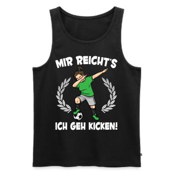 Mädchen Fußball Lustiges Fußballspielerin - Männer Premium Bio Tank Top - Schwarz - Vorne - Michal (187cm)