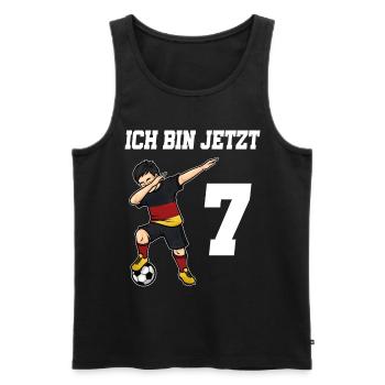 Fußballer 7 Jahre alt Jungen Deutschland Fußball - Männer Premium Bio Tank Top - Schwarz - Vorne - AI Model Male 178 light (178cm)