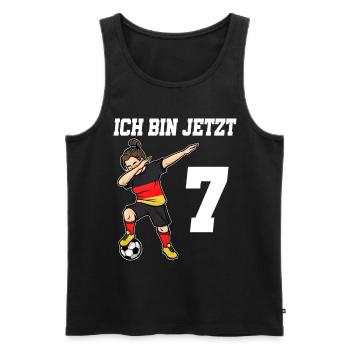 Fußballer 7 Jahre alt Mädchen Deutschland Fußball - Männer Premium Bio Tank Top - Schwarz - Vorne - AI Model Male 178 light (178cm)