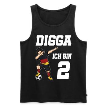 Fußball Junge 2. Geburtstag Fußballer Deutschland - Männer Premium Bio Tank Top - Schwarz - Vorne - Michal (187cm)