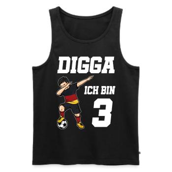 Fußball Junge 3. Geburtstag Fußballer Deutschland - Männer Premium Bio Tank Top - Schwarz - Vorne - Michal (187cm)