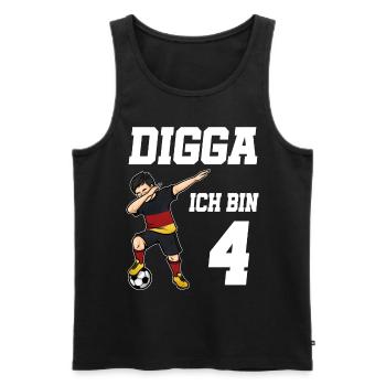 Fußball Junge 4. Geburtstag Fußballer Deutschland - Männer Premium Bio Tank Top - Schwarz - Vorne - Michal (187cm)