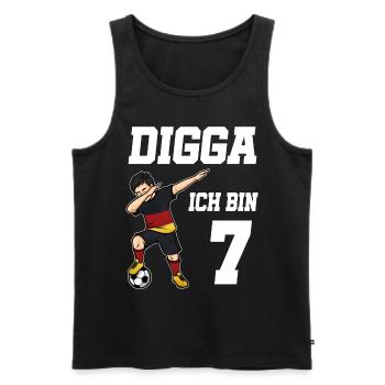 Fußball Junge 7. Geburtstag Fußballer Deutschland - Männer Premium Bio Tank Top - Schwarz - Vorne - AI Model Male 178 light (178cm)