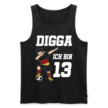 Fußball Junge 13. Geburtstag Fußballer Deutschland - Männer Premium Bio Tank Top - Schwarz - Vorne - Michal (187cm)