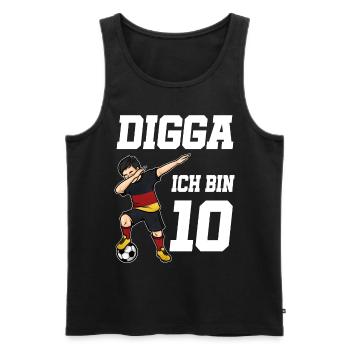 Fußball Junge 10. Geburtstag Fußballer Deutschland - Männer Premium Bio Tank Top - Schwarz - Vorne - Michal (187cm)