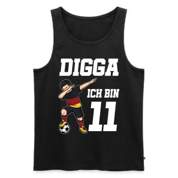 Fußball Junge 11. Geburtstag Fußballer Deutschland - Männer Premium Bio Tank Top - Schwarz - Vorne - Michal (187cm)