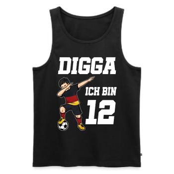 Fußball Junge 12. Geburtstag Fußballer Deutschland - Männer Premium Bio Tank Top - Schwarz - Vorne - Michal (187cm)
