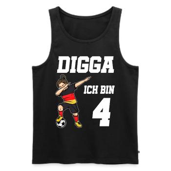 Fußball Mädchen 4. Geburtstag Fußballer Deutschlan - Männer Premium Bio Tank Top - Schwarz - Vorne - Michal (187cm)
