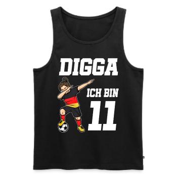 Fußball Mädchen 11. Geburtstag Fußballer Deutschla - Männer Premium Bio Tank Top - Schwarz - Vorne - Michal (187cm)