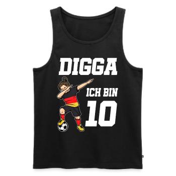 Fußball Mädchen 10. Geburtstag Fußballer Deutschla - Männer Premium Bio Tank Top - Schwarz - Vorne - Michal (187cm)