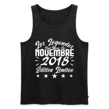 Les Légendes sont Nées En Novembre 2018 Cadeau. - Débardeur bio Premium Homme - noir - Devant - Michal (187cm)