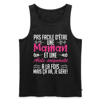 pas facile d'être une maman et une Aide soignante. - Débardeur bio Premium Homme - noir - Devant - Michal (187cm)