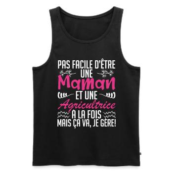 pas facile d'être une maman et une Agricultrice. - Débardeur bio Premium Homme - noir - Devant - Michal (187cm)