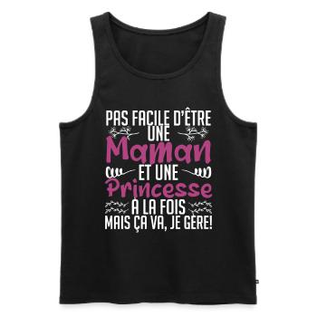 pas facile d'être une maman et une Princesse. - Débardeur bio Premium Homme - noir - Devant - Michal (187cm)
