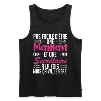 pas facile d'être une maman et une Secrétaire. - Débardeur bio Premium Homme - noir - Devant - Michal (187cm)