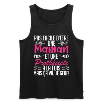 pas facile d'être une maman et une Prothésiste. - Débardeur bio Premium Homme - noir - Devant - Michal (187cm)