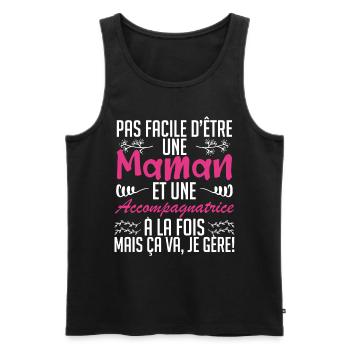 pas facile d'être une maman et une accompagnatrice - Débardeur bio Premium Homme - noir - Devant - Michal (187cm)