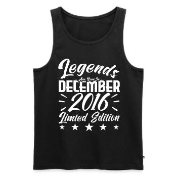 Jubiläumsgeschenk, Legenden werden im Dezember 2016 geboren - Männer Premium Bio Tank Top - Schwarz - Vorne - Michal (187cm)
