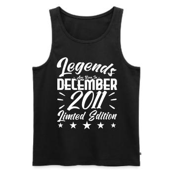 Jubiläumsgeschenk, Legenden werden im Dezember 2011 geboren - Männer Premium Bio Tank Top - Schwarz - Vorne - Michal (187cm)