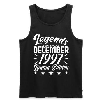 anniversary gift,Legends are born in DECEMBER 1997 - Débardeur bio Premium Homme - noir - Devant - Michal (187cm)