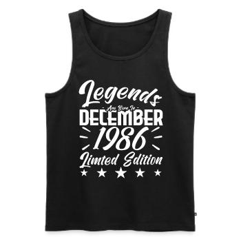 anniversary gift,Legends are born in DECEMBER 1986 - Débardeur bio Premium Homme - noir - Devant - Michal (187cm)