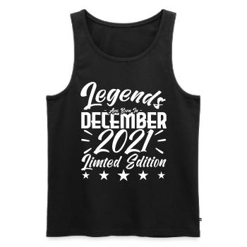 Jubiläumsgeschenk, Legenden werden im DEZEMBER 2021 geboren - Männer Premium Bio Tank Top - Schwarz - Vorne - AI Model Male 178 light (178cm)
