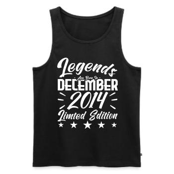 Jubiläumsgeschenk, Legenden werden im Dezember 2014 geboren - Männer Premium Bio Tank Top - Schwarz - Vorne - Michal (187cm)