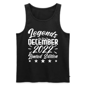 Jubiläumsgeschenk, Legenden werden im DEZEMBER 2022 geboren - Männer Premium Bio Tank Top - Schwarz - Vorne - AI Model Male 178 light (178cm)