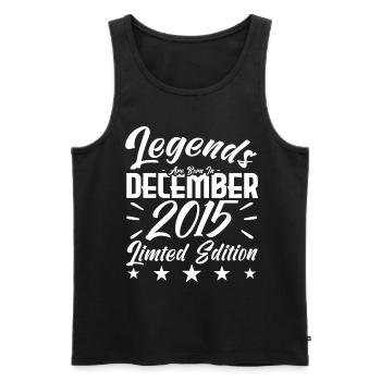 Jubiläumsgeschenk, Legenden werden im Dezember 2015 geboren - Männer Premium Bio Tank Top - Schwarz - Vorne - AI Model Male 178 light (178cm)