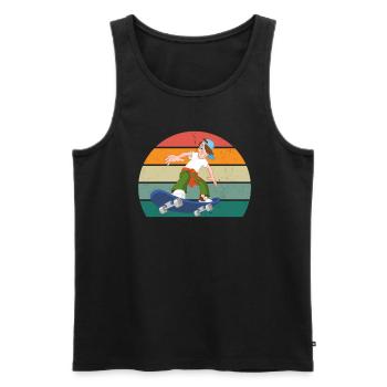 skatboarden skatboarder skatboarderin skatboard - Männer Premium Bio Tank Top - Schwarz - Vorne - Michal (187cm)