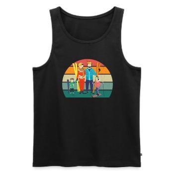 Ski Skier Skier Winter Snow Mountains - Men's Premium Organic Tank Top - black - Front - Michal (187cm)