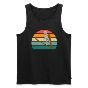 Skispringer Schanze Sprungschanze Skispringen Ski - Männer Premium Bio Tank Top - Schwarz - Vorne - AI Model Male 178 light (178cm)