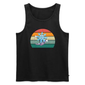 Ski Skier Skier Winter Snow Mountains - Men's Premium Organic Tank Top - black - Front - Michal (187cm)
