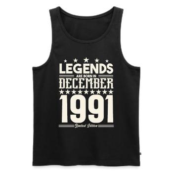 Legenden werden im Dezember 1991 geboren.Geschenkjubiläum - Männer Premium Bio Tank Top - Schwarz - Vorne - AI Model Male 178 light (178cm)