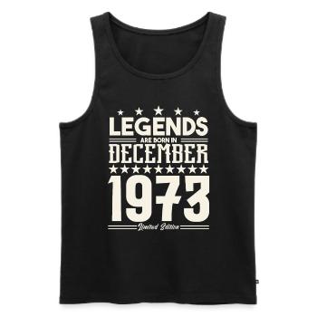 Legends Are Born In December 1973.Gift anniversary - Débardeur bio Premium Homme - noir - Devant - Michal (187cm)
